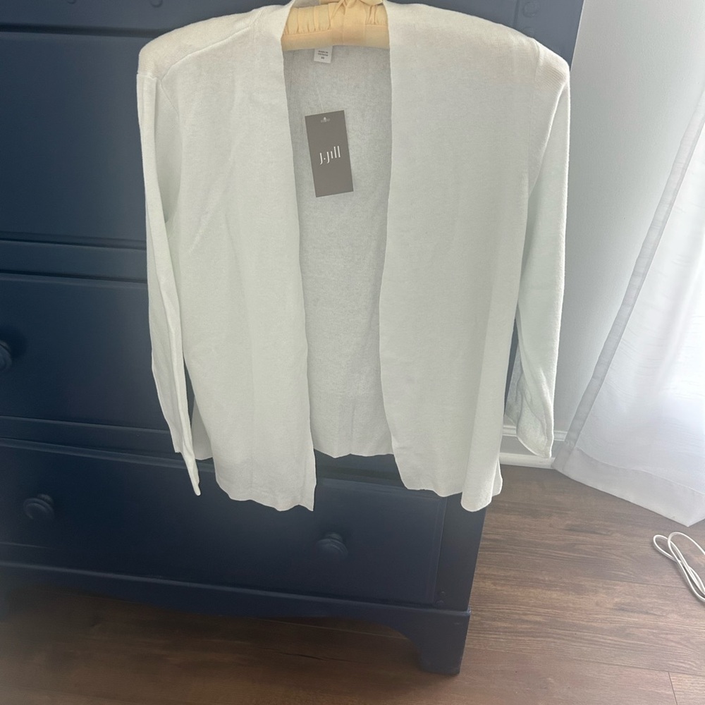 J. Jill Cream Open Front Cardigan